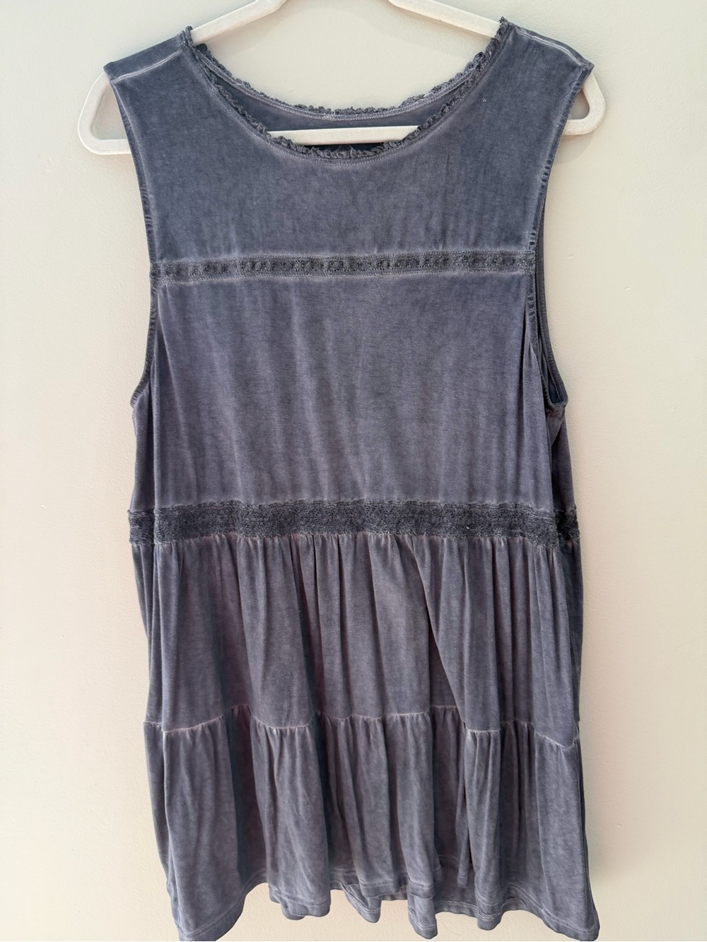 torrid Slate Gray Sleeveless Tiered Tank